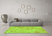 Machine Washable Abstract Green Modern Rug, wshabs798grn