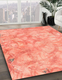 Abstract Bright Orange Modern Rug, abs798