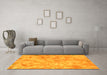 Machine Washable Abstract Yellow Modern Rug in a Living Room, wshabs798yw