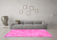 Machine Washable Abstract Pink Modern Rug, wshabs798pnk