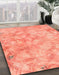 Abstract Bright Orange Modern Rug in Family Room, abs798