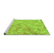 Sideview of Machine Washable Abstract Green Modern Area Rugs, wshabs798grn