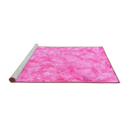 Sideview of Machine Washable Abstract Pink Modern Rug, wshabs798pnk