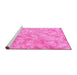 Sideview of Machine Washable Abstract Pink Modern Rug, wshabs798pnk