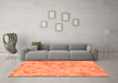 Machine Washable Abstract Orange Modern Area Rugs in a Living Room, wshabs798org