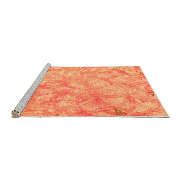 Sideview of Machine Washable Abstract Orange Modern Area Rugs, wshabs798org