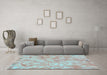 Machine Washable Abstract Light Blue Modern Rug in a Living Room, wshabs798lblu