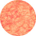 Round Abstract Orange Modern Rug, abs798org