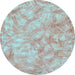 Round Machine Washable Abstract Light Blue Modern Rug, wshabs798lblu