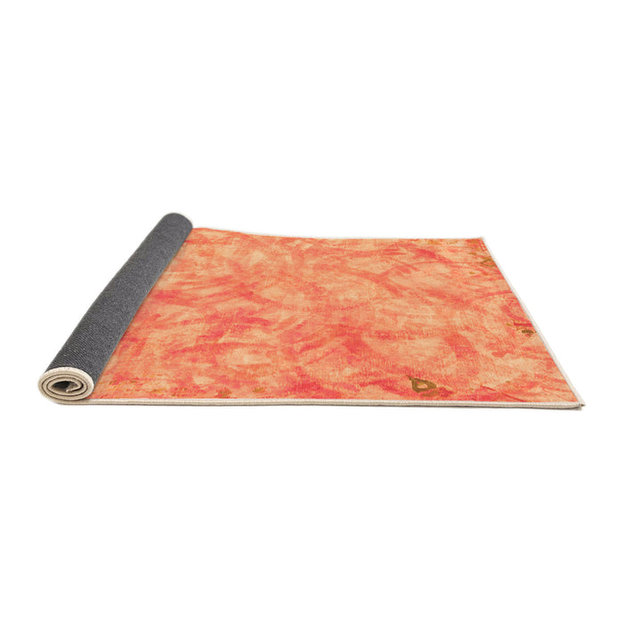 Sideview of Abstract Orange Modern Rug, abs798org