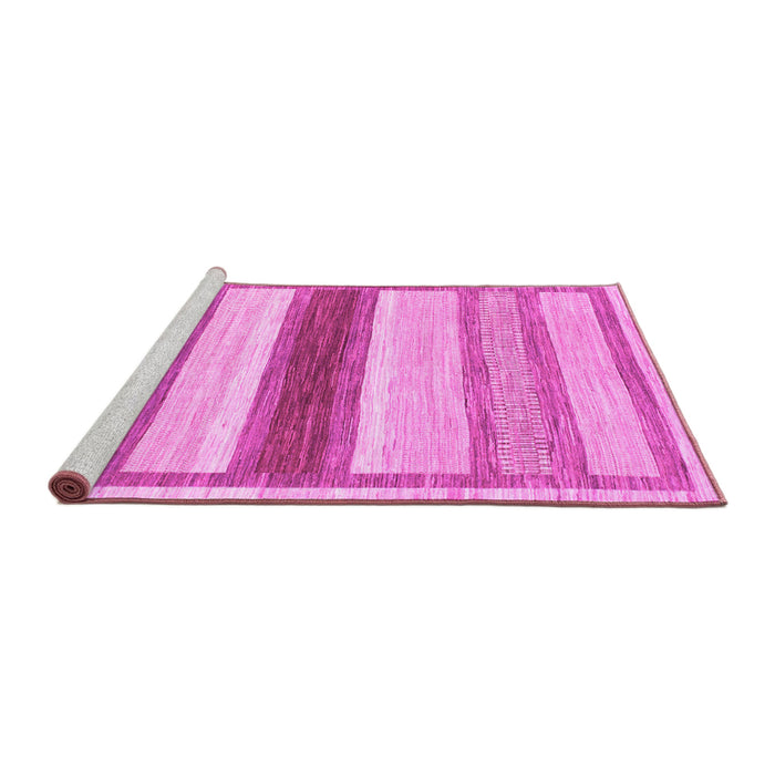Sideview of Machine Washable Abstract Pink Modern Rug, wshabs799pnk