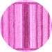 Round Abstract Pink Modern Rug, abs799pnk