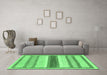 Machine Washable Abstract Emerald Green Modern Area Rugs in a Living Room,, wshabs799emgrn