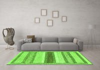 Machine Washable Abstract Green Modern Rug, wshabs799grn