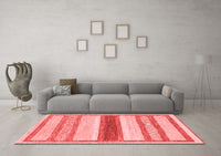 Machine Washable Abstract Red Modern Rug, wshabs799red