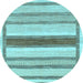 Round Abstract Light Blue Modern Rug, abs799lblu