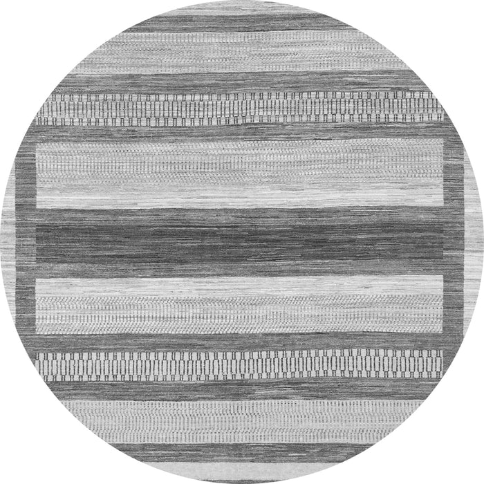 Round Machine Washable Abstract Gray Modern Rug, wshabs799gry