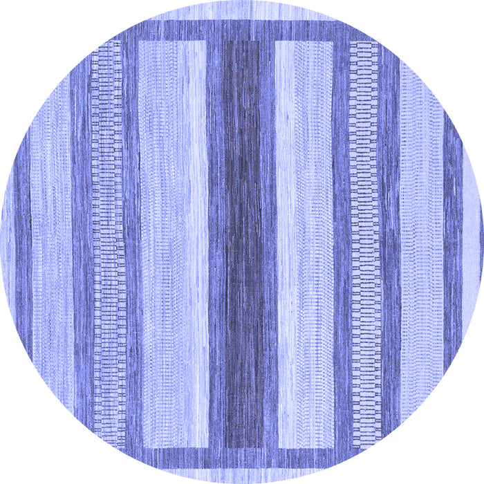 Round Abstract Blue Modern Rug, abs799blu