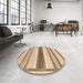 Round Abstract Brown Modern Rug in a Office, abs799