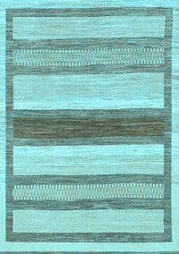 Abstract Light Blue Modern Rug, abs799lblu