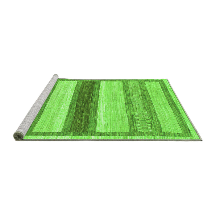 Sideview of Machine Washable Abstract Green Modern Area Rugs, wshabs799grn