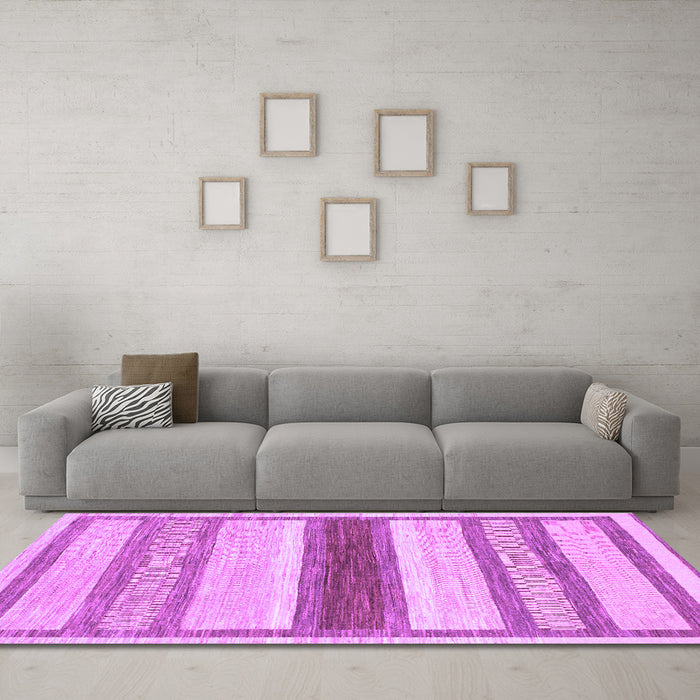 Machine Washable Abstract Purple Modern Area Rugs in a Living Room, wshabs799pur