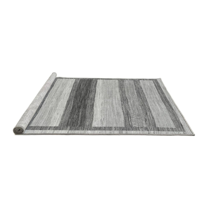 Sideview of Machine Washable Abstract Gray Modern Rug, wshabs799gry