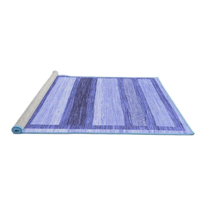 Sideview of Machine Washable Abstract Blue Modern Rug, wshabs799blu