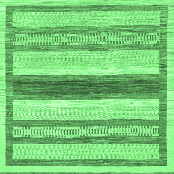 Square Abstract Emerald Green Modern Rug, abs799emgrn