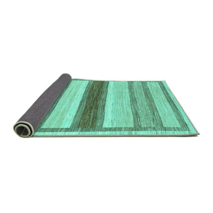 Sideview of Abstract Turquoise Modern Rug, abs799turq