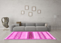 Machine Washable Abstract Pink Modern Rug, wshabs799pnk