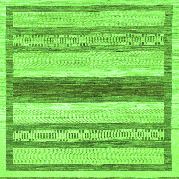 Square Machine Washable Abstract Green Modern Area Rugs, wshabs799grn