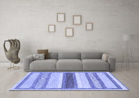 Machine Washable Abstract Blue Modern Rug, wshabs799blu