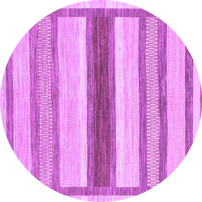 Round Machine Washable Abstract Purple Modern Area Rugs, wshabs799pur