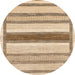 Round Abstract Brown Modern Rug, abs799