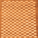 Square Checkered Orange Modern Rug, abs79org