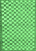 Machine Washable Checkered Emerald Green Modern Area Rugs, wshabs79emgrn