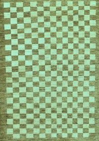 Checkered Light Blue Modern Rug, abs79lblu