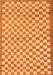 Machine Washable Checkered Orange Modern Area Rugs, wshabs79org