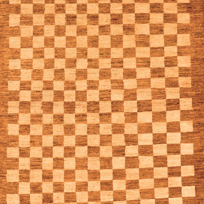 Machine Washable Checkered Orange Modern Area Rugs, wshabs79org