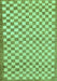 Machine Washable Checkered Turquoise Modern Area Rugs, wshabs79turq