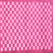 Square Machine Washable Checkered Pink Modern Rug, wshabs79pnk