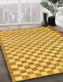 Abstract Sedona Brown Checkered Rug in Family Room, abs79