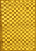 Machine Washable Checkered Yellow Modern Rug, wshabs79yw