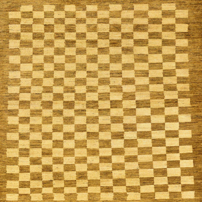 Square Abstract Sedona Brown Checkered Rug, abs79