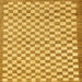 Square Abstract Sedona Brown Checkered Rug, abs79