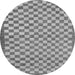 Round Checkered Gray Modern Rug, abs79gry