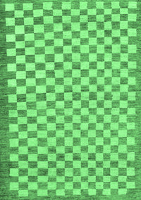 Checkered Emerald Green Modern Rug, abs79emgrn