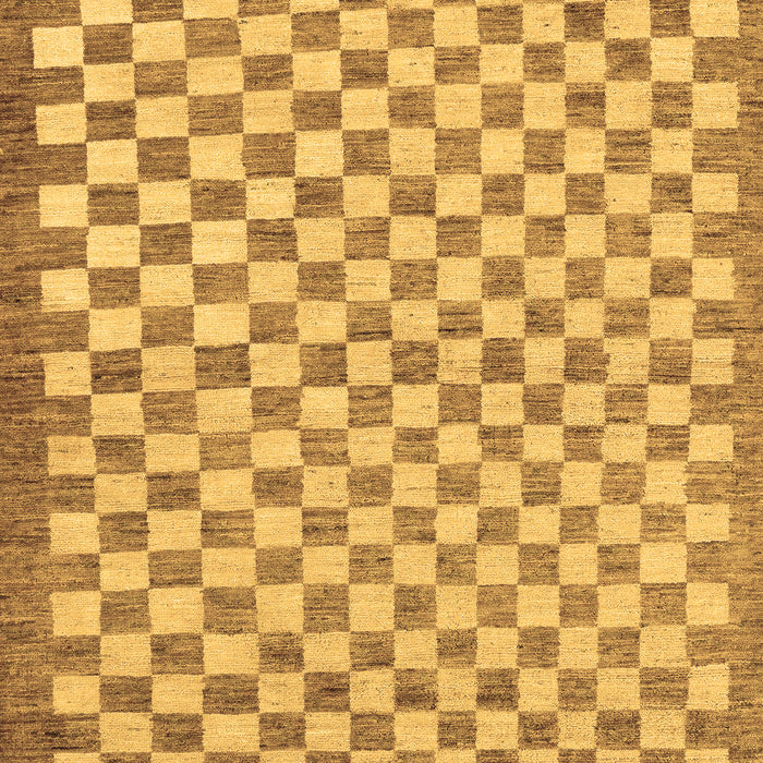 Machine Washable Checkered Brown Modern Rug, wshabs79brn
