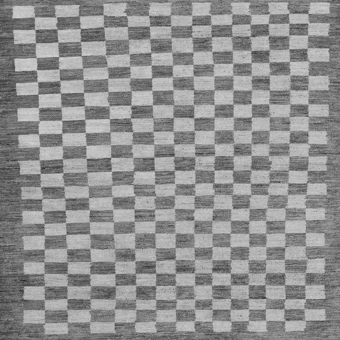 Square Machine Washable Checkered Gray Modern Rug, wshabs79gry